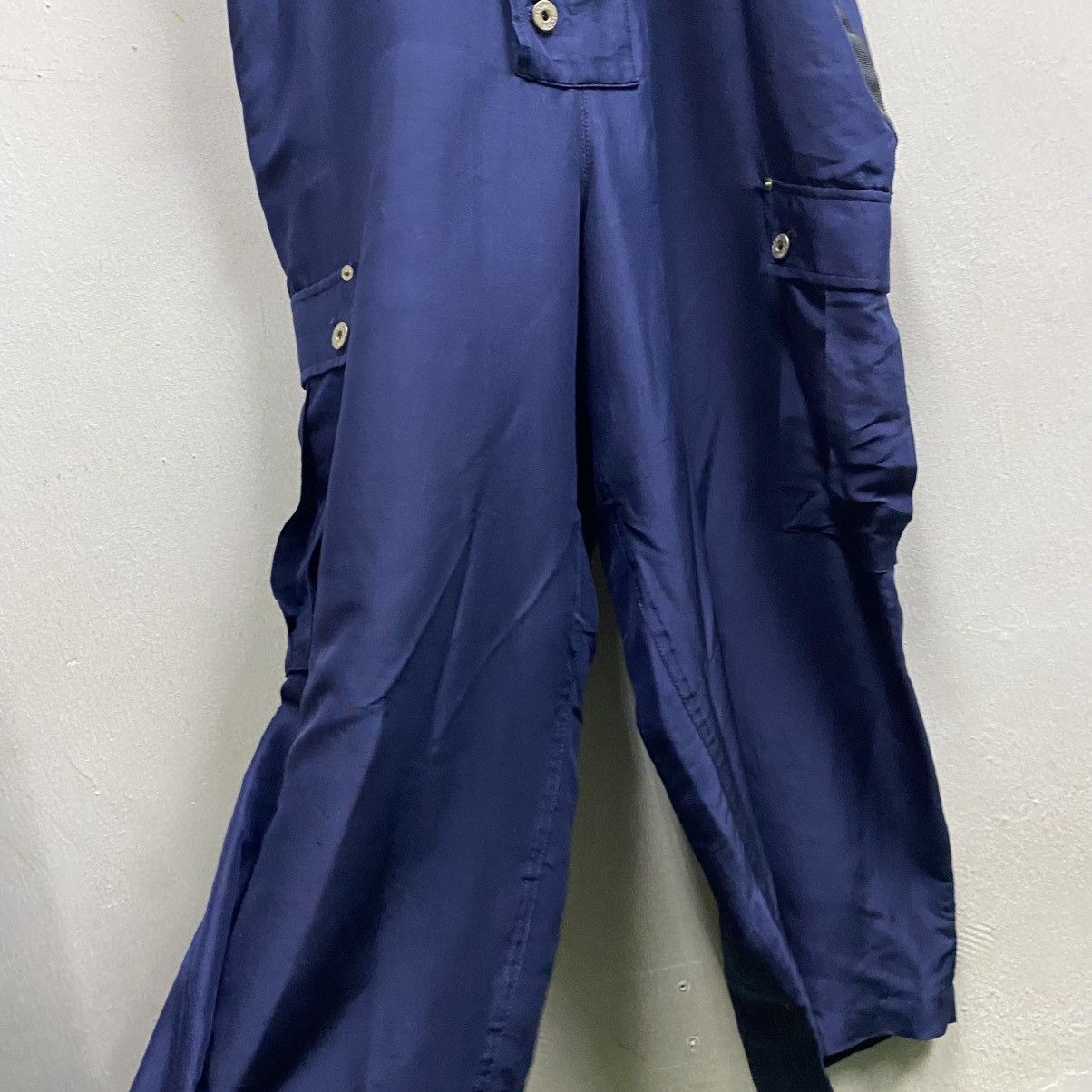 Loewe Loewe Navy Blue Silk Cargo Overalls Jumpsuit Size US 43 - 5 Thumbnail