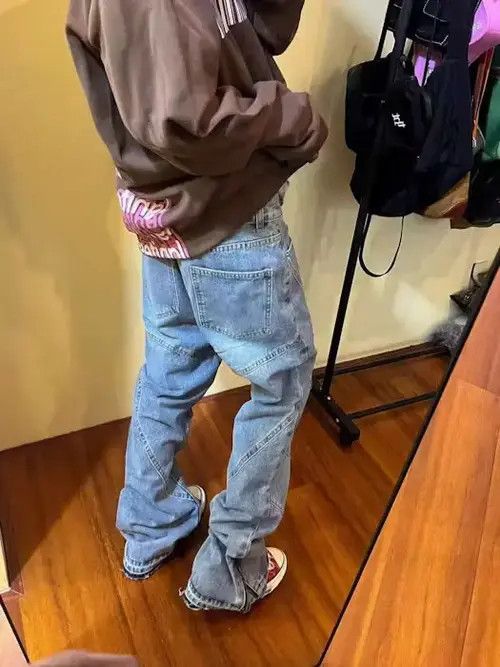 Hypebeast Vintage Distressed Micro Flare Zip Jeans Size US 32 / EU 48 - 2 Thumbnail