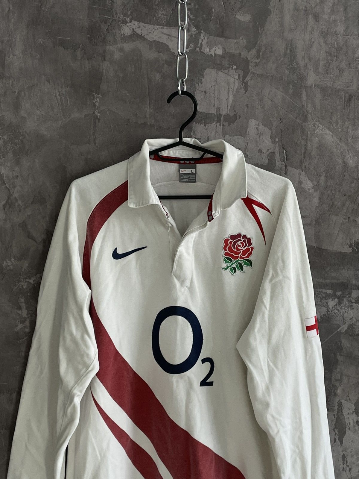 Nike × Vintage Vintage England Rugby Jersey Nike O2 Size US L / EU 52-54 / 3 - 2 Thumbnail