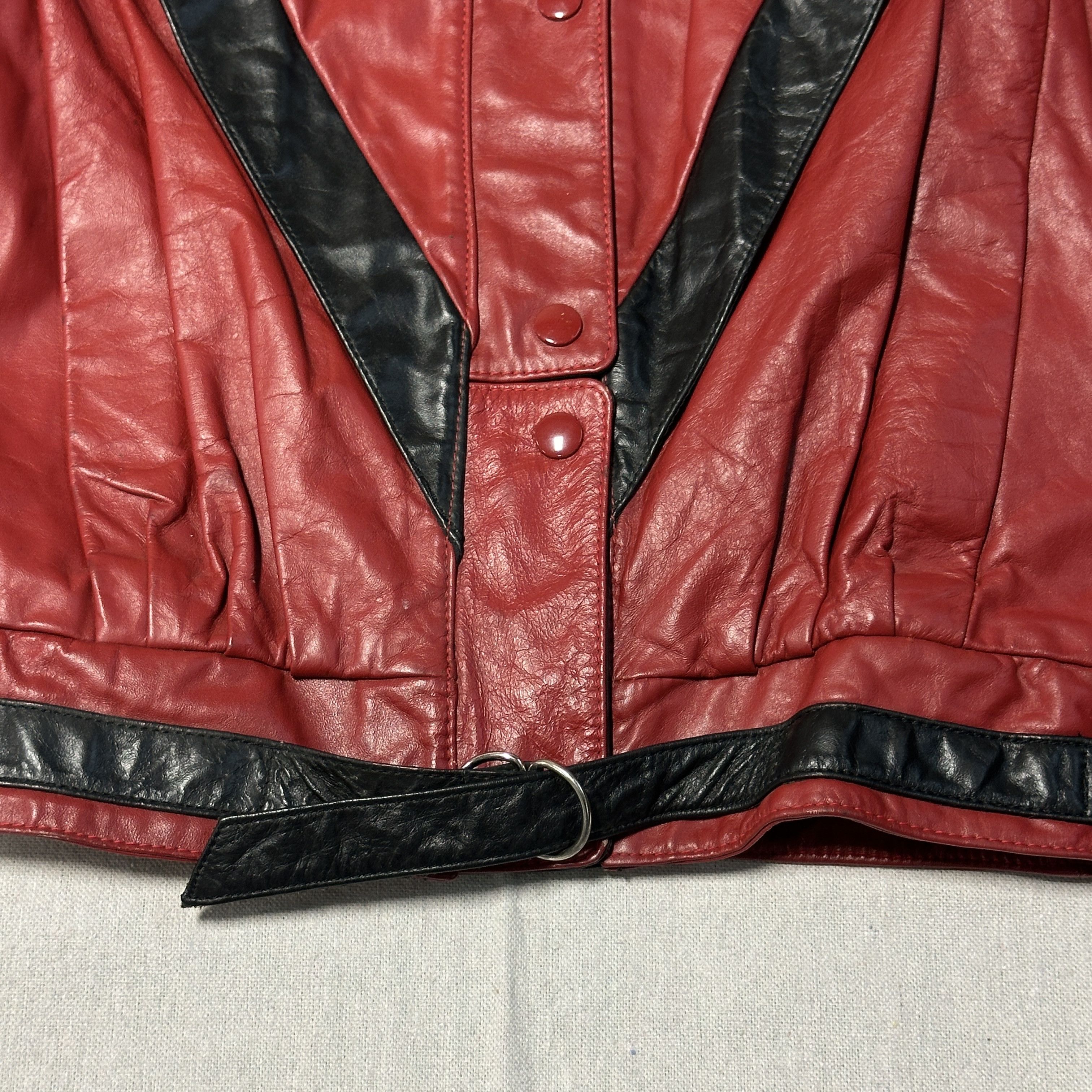 Other Vintage Michael Jackson Thriller Phoenix Red and Black Leather Jacket Size 3/4 Size US S / EU 44-46 / 1 - 3 Thumbnail