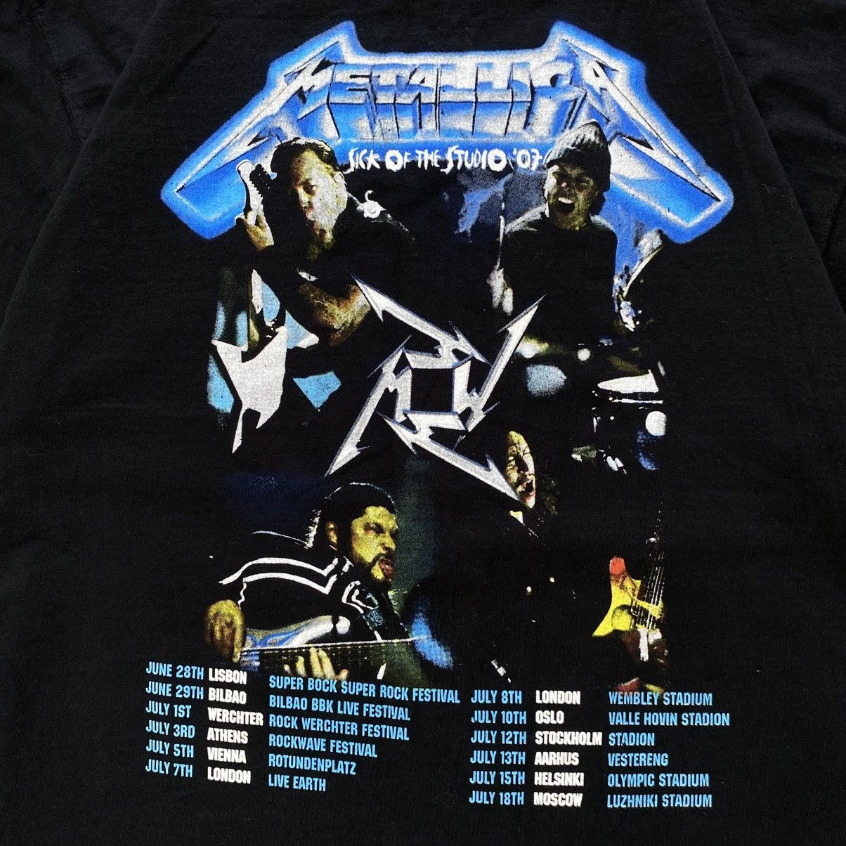 Metallica Metallica Sick of the Studio 2007 Vintage Tour Merch T-Shirt Size US XL / EU 56 / 4 - 8 Thumbnail