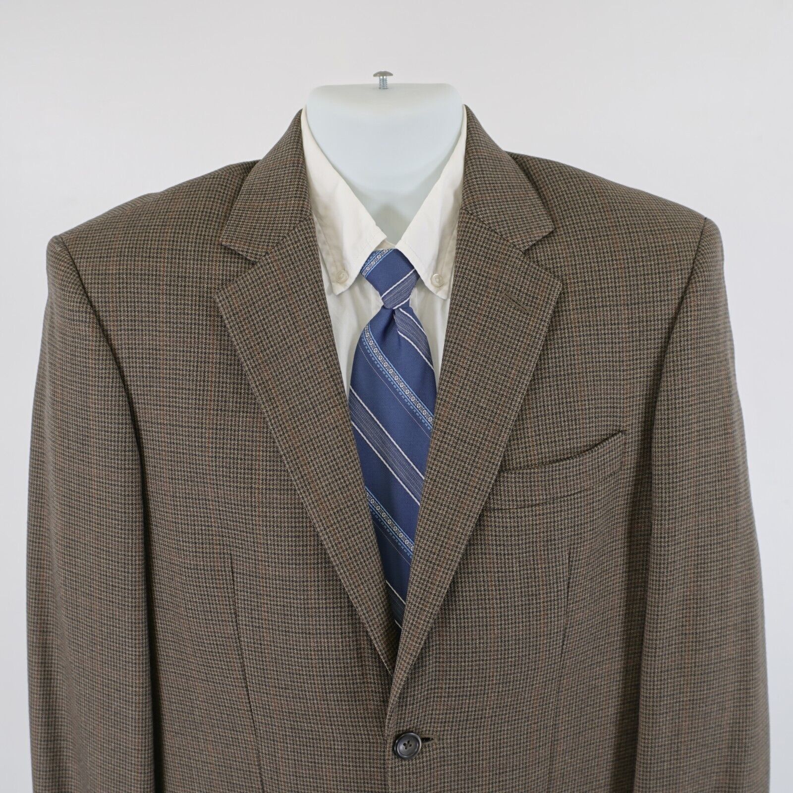 Pronto Uomo Pronto Uomo Brown Tan Tweed Wool Houndstooth Windowpane 40R Size 40R - 1 Thumbnail