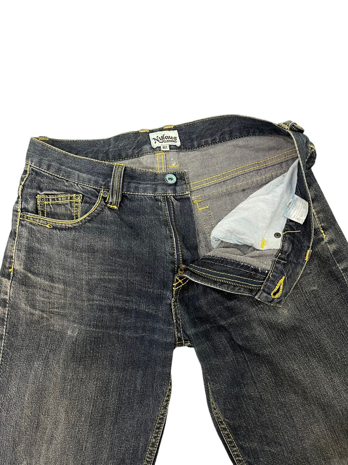 Japanese Brand Flare Jeans Nylaus Distress Low Rise Boot Cut 6🟦3 Size US 32 / EU 48 - 10 Thumbnail