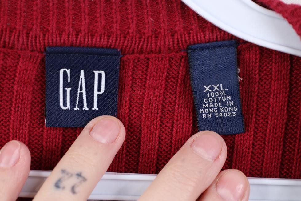 Gap Vintage 90s Gap Cotton Ribbed Knit Crewneck Sweater Red Size US XXL / EU 58 / 5 - 5 Thumbnail