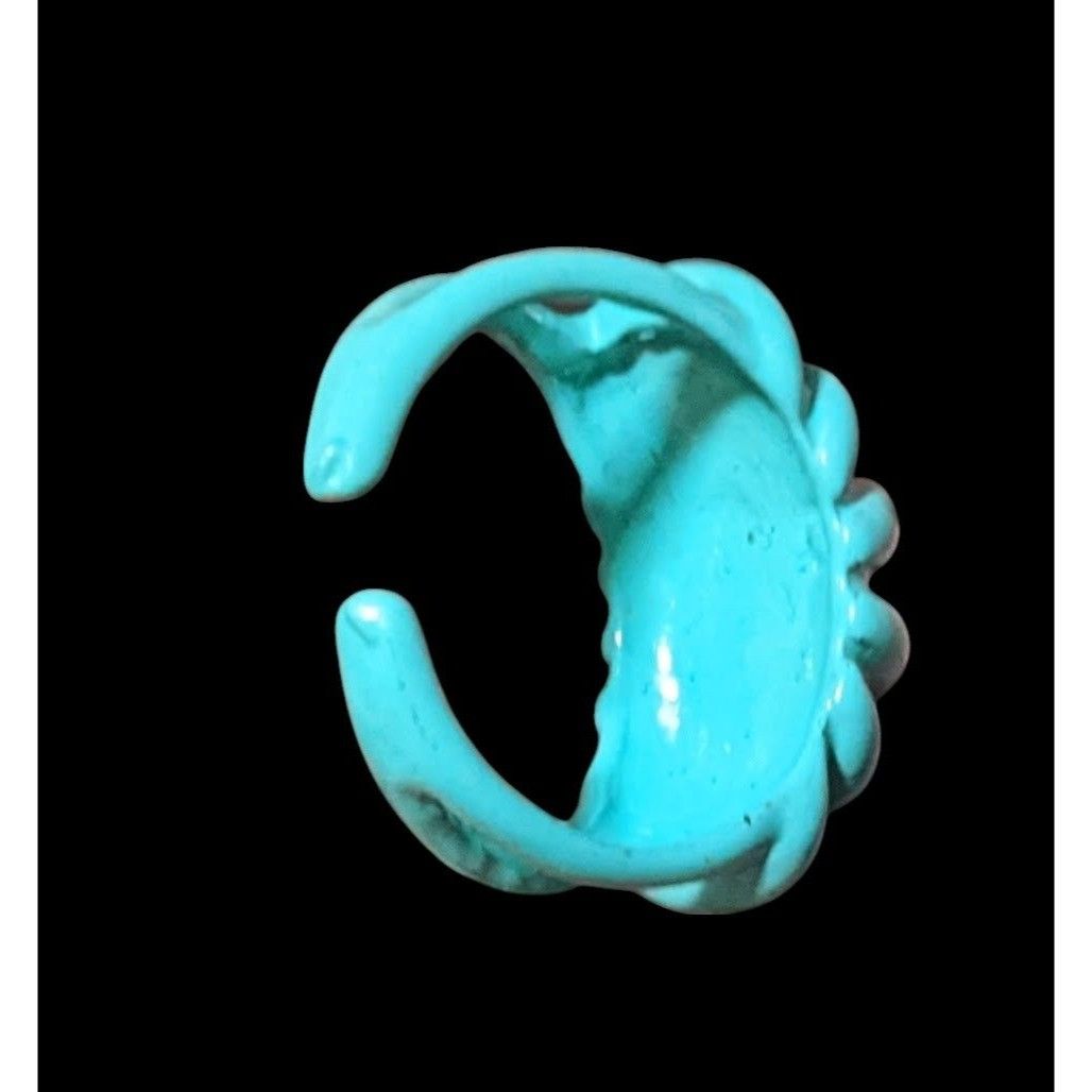 Other Mermaidcore Blue Scalloped Metal Enamel Coated Ring Size 5 Size ONE SIZE - 7 Thumbnail