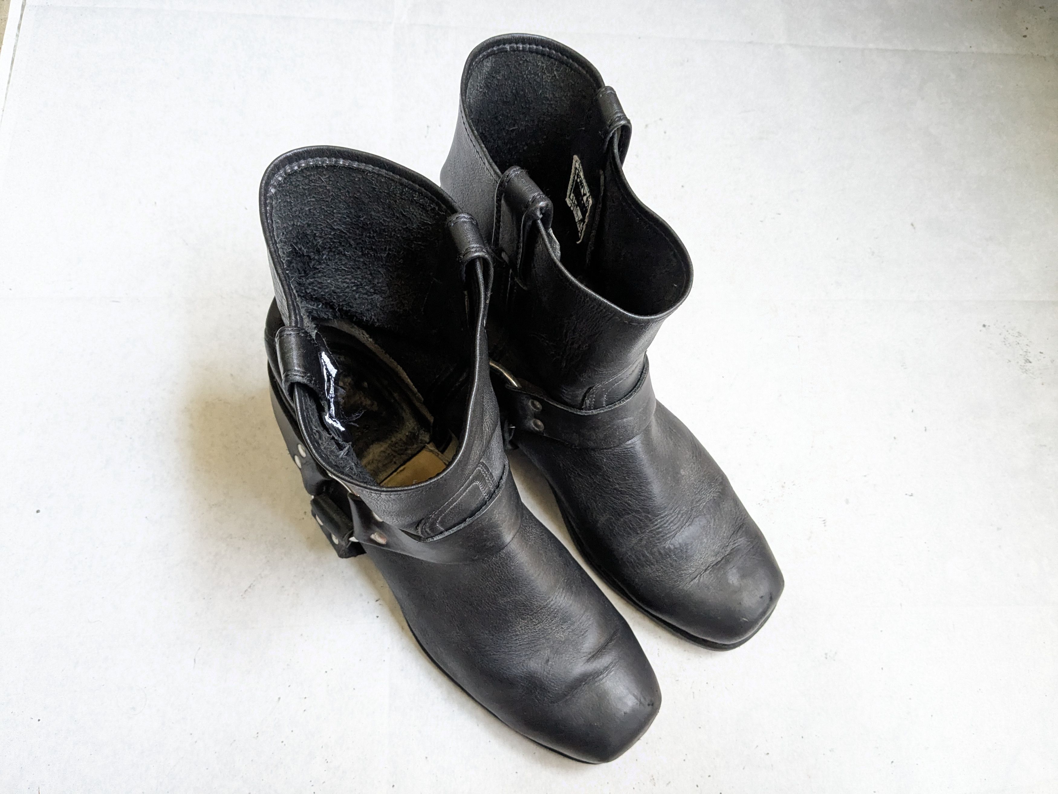 Frye Frye Harness Boots Black Leather 13 M Leather Buckle Size US 13 / EU 46 - 4 Thumbnail