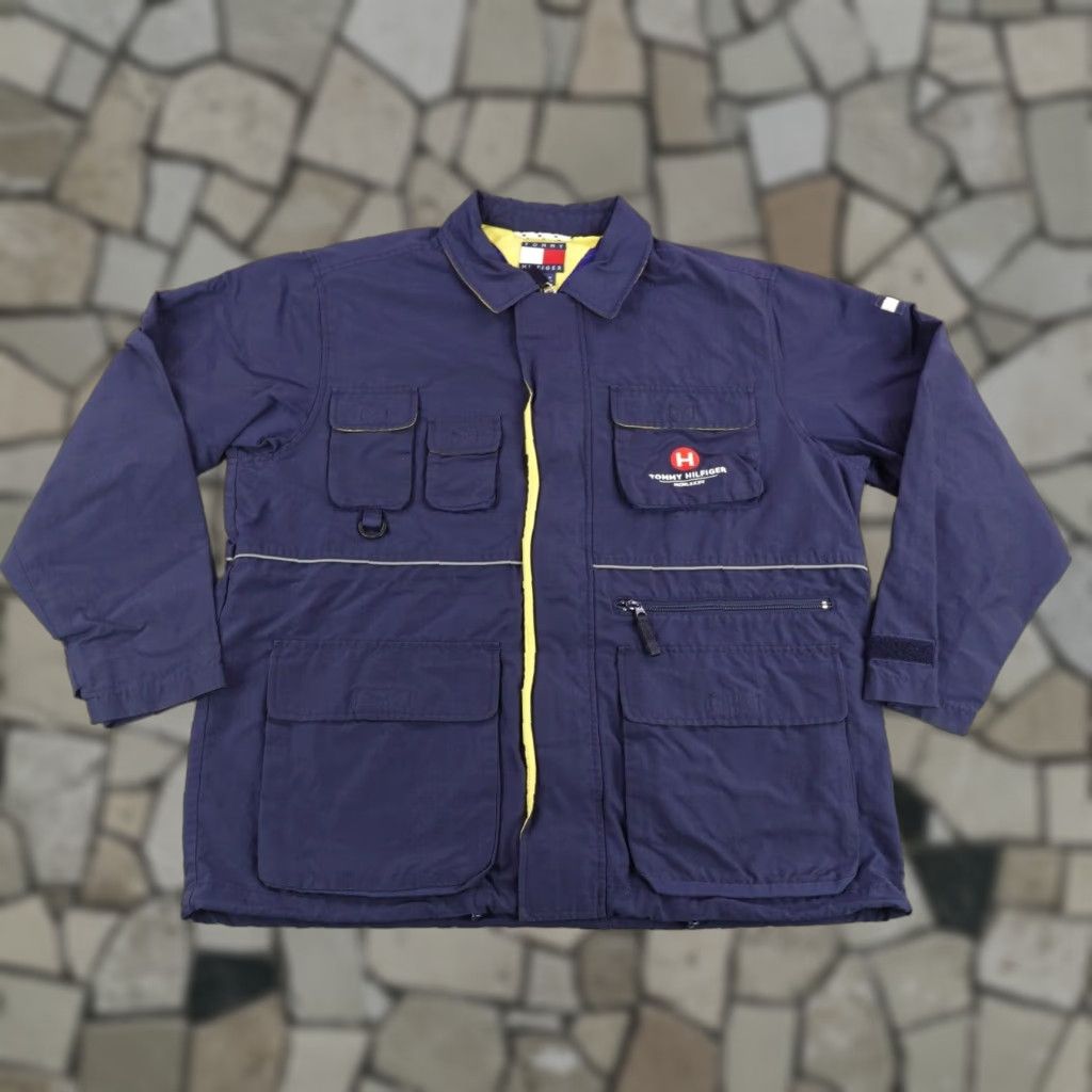 Tommy Hilfiger Vintage Tommy Hilfiger Jacket Men Medium Blue Utility Field Chore Cargo Coat 90s Size US M / EU 48-50 / 2 - 1 Thumbnail