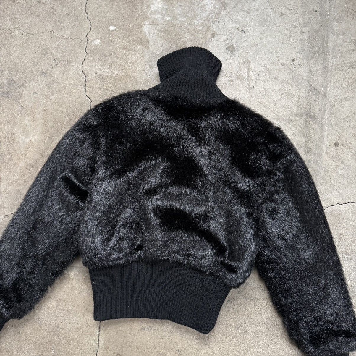 Hysteric Glamour Vintage Y2K Black Faux Fur Bomber Jacket Size M / US 6-8 / IT 42-44 - 4 Thumbnail