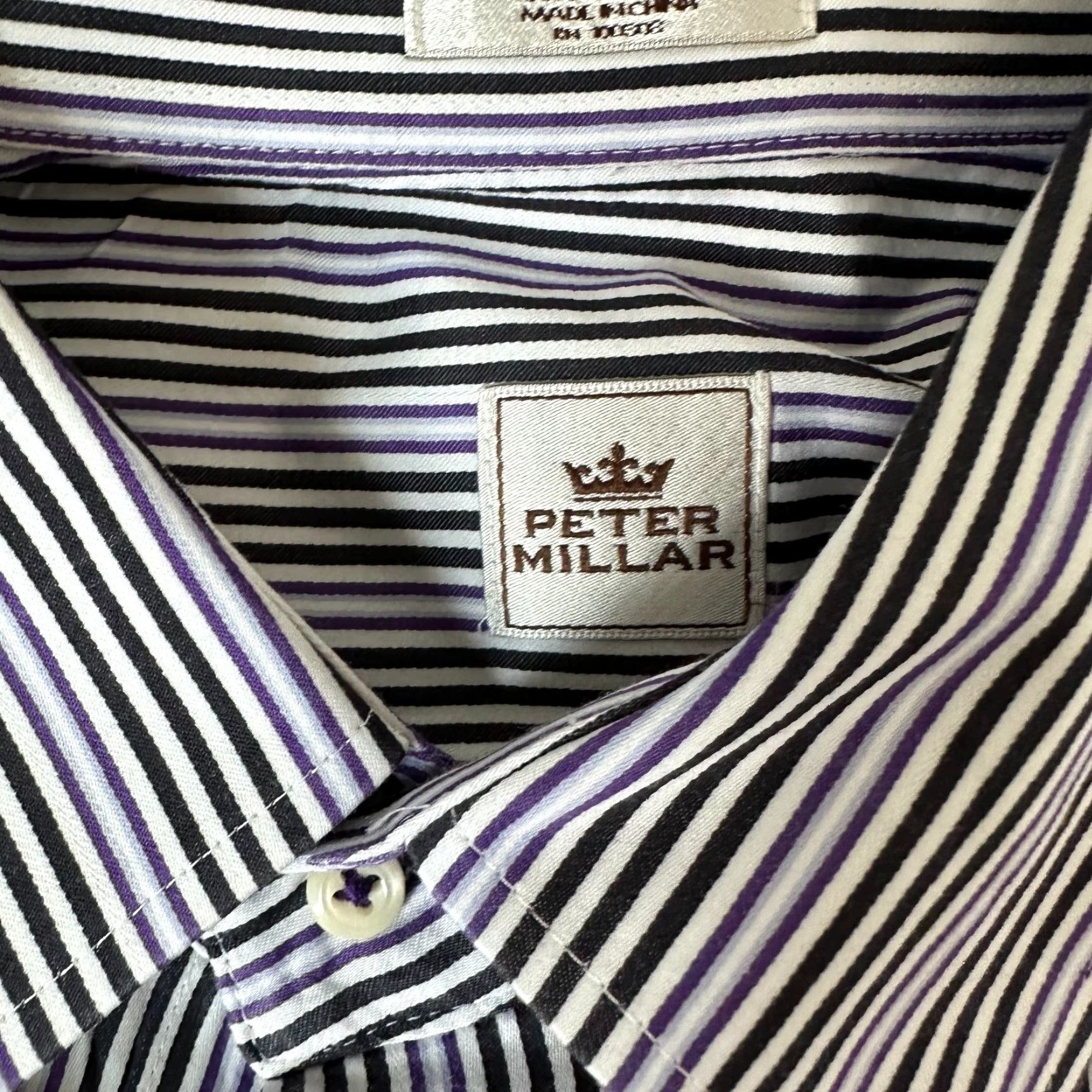 Peter Millar Peter Millar Shirt Mens L White Button-Up Crown Sport Striped Classic Button-Down Size US L / EU 52-54 / 3 - 6 Thumbnail