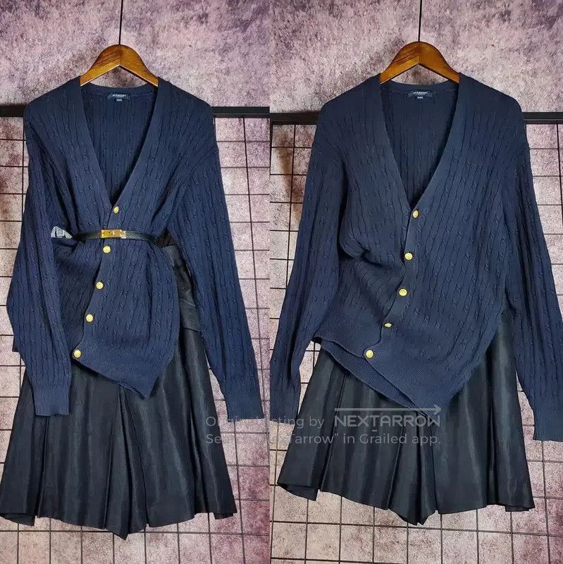 Burberry Burberry Blue Cotton-Linen Knit Long Sleeve Top. Size M / US 6-8 / IT 42-44 - 1 Thumbnail