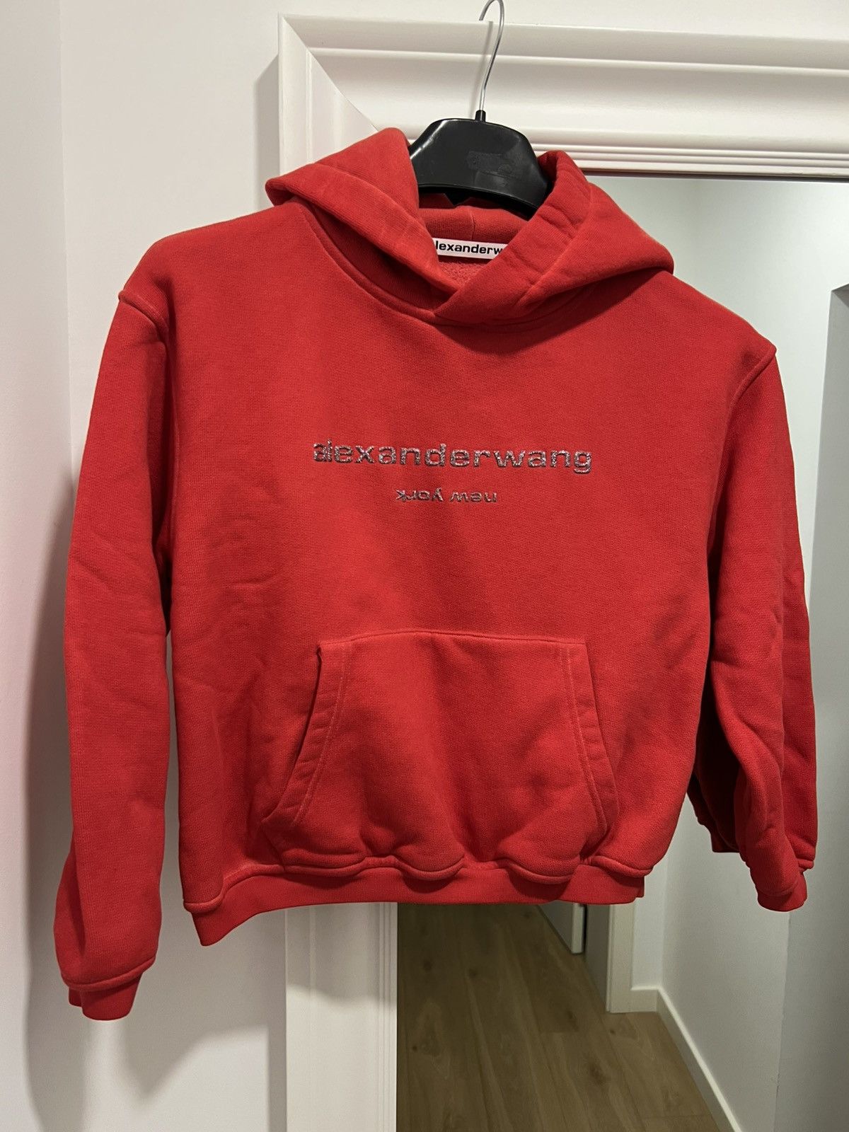 Alexander Wang Alexander wang glitter logo-print hoodie Alexander Wang Alexander wang glitter logo-print hoodie