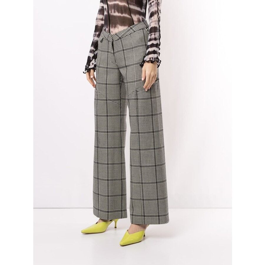 Marine Serre FW20 Houndstooth Intervened Glen Check Wide Trousers Size M Size 30" / US 8 / IT 44 - 8 Thumbnail