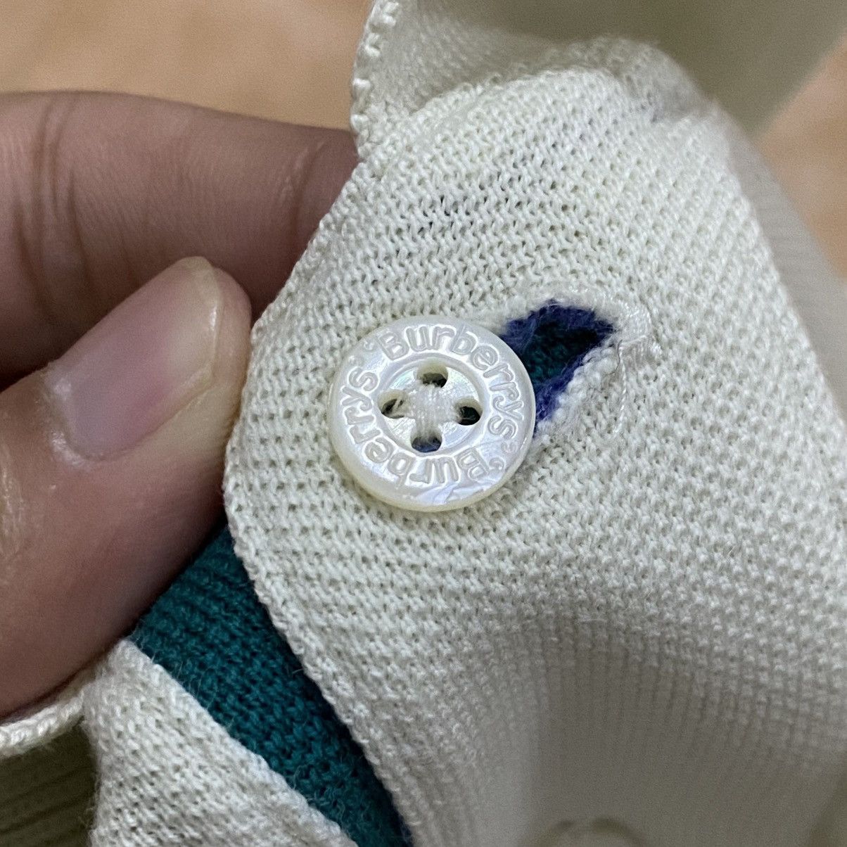 Burberry × Vintage Vintage BURBERRY Small Embroidered Logo Polo Shirt Size US L / EU 52-54 / 3 - 11 Thumbnail