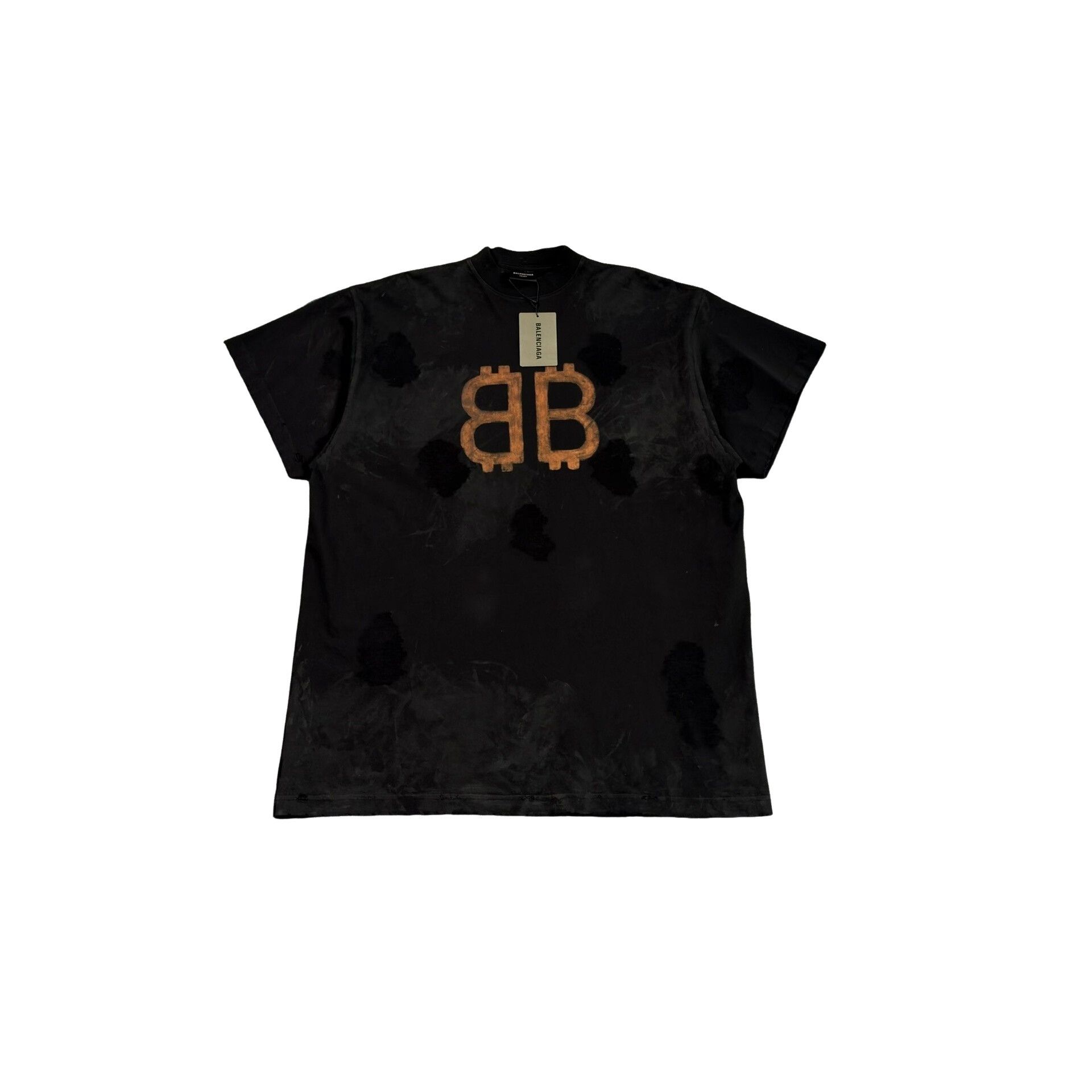 Balenciaga Balenciaga Bitcoin Logo Distressed T-Shirt 1 (S) Size US S / EU 44-46 / 1 - 1 Thumbnail