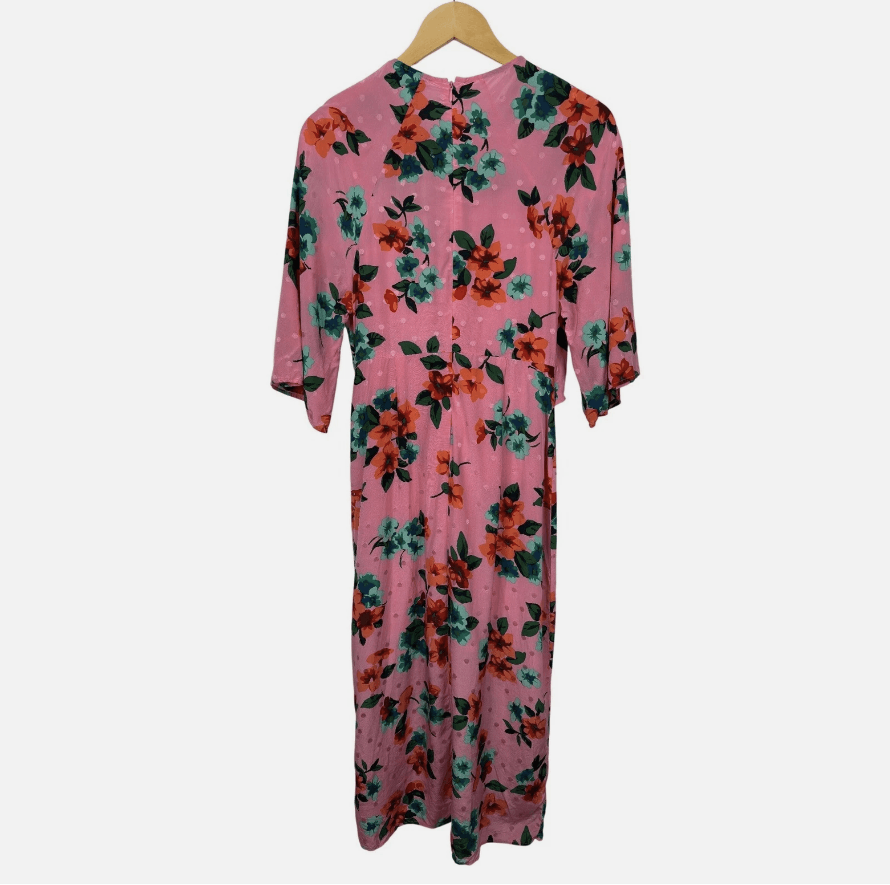 Essentiel Antwerp ESSENTIEL ANTWERP Vayen Draped Detail Silk Midi Dres Size S / US 4 / IT 40 - 4 Thumbnail