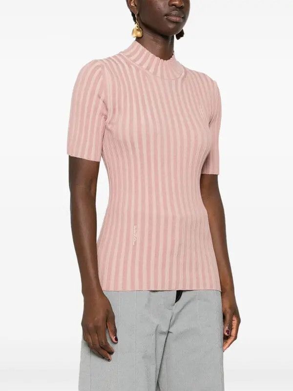 Fendi o1loc1c0126 Logo-Intarsia Top in Pink Size S / US 4 / IT 40 - 2 Thumbnail