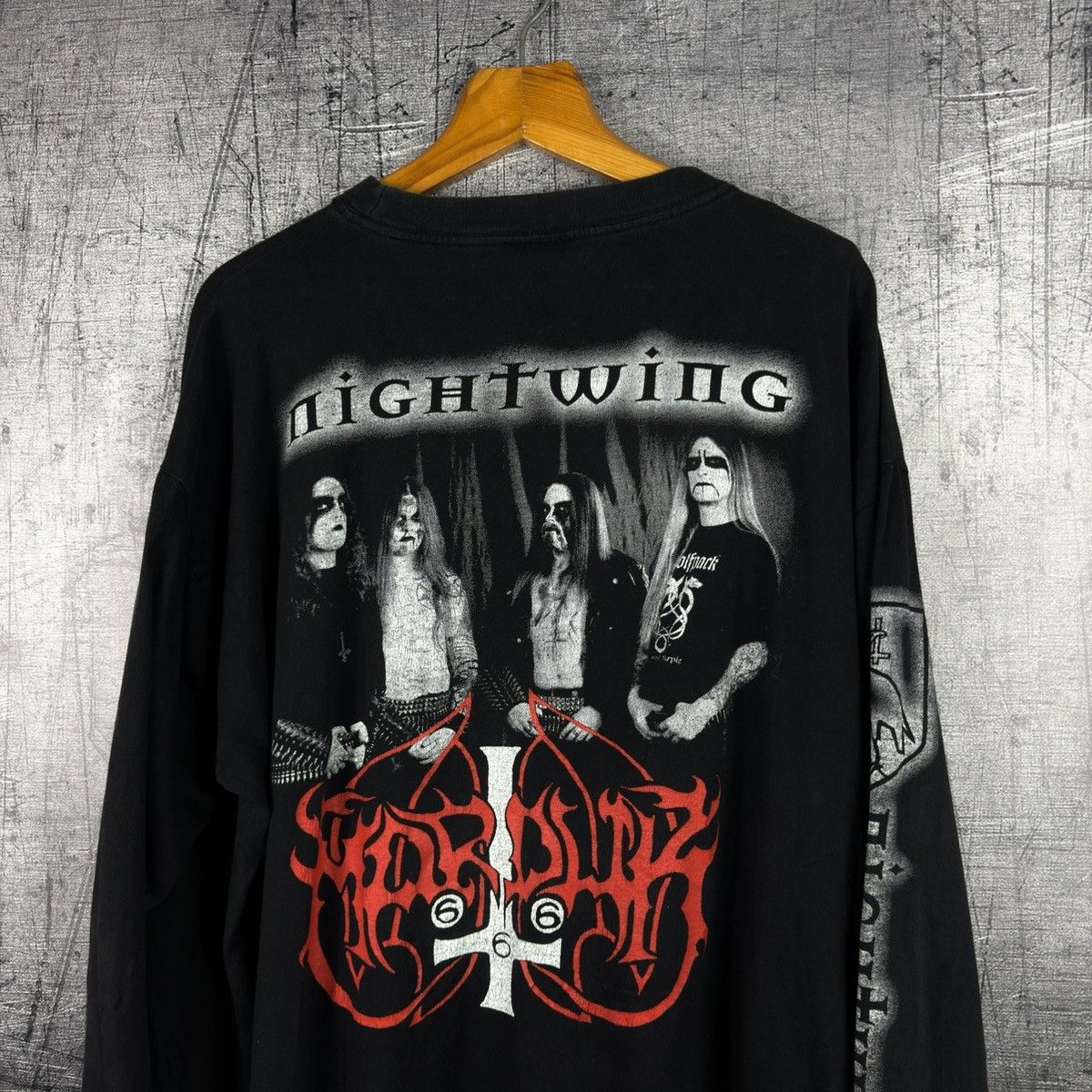 Band Tees Vintage 90s 1998 Marduk nightwing long sleeve t shirt metal Size US XL / EU 56 / 4 - 7 Thumbnail