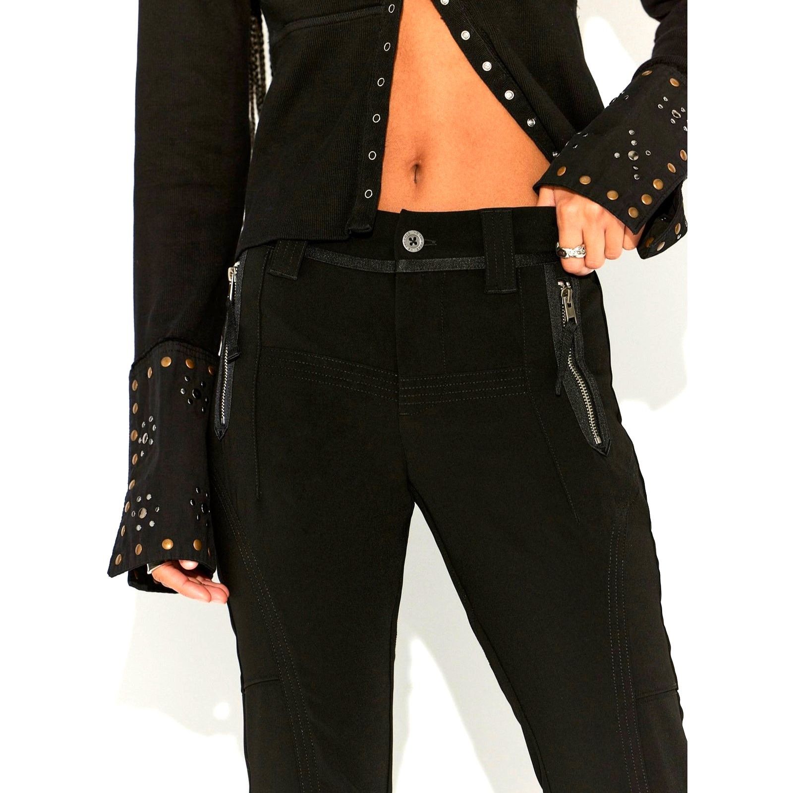 Free People Free People Austin Flare Pants Black size 10 Size 32" / US 10 / IT 46 - 5 Thumbnail