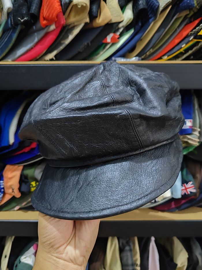 Genuine Leather Vintage Elite Chapeau Leather Cap Hat Size ONE SIZE - 2 Thumbnail