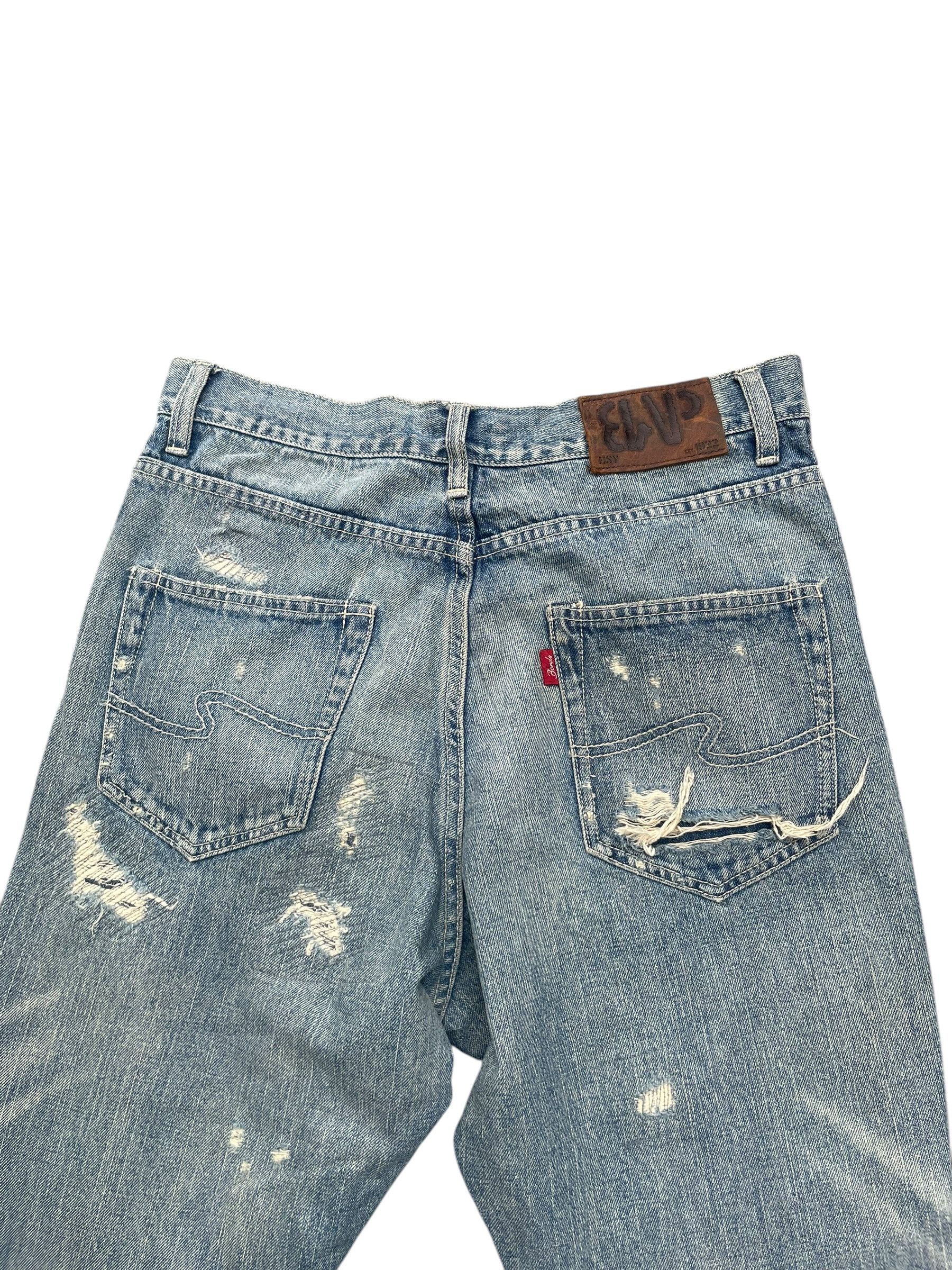 Japanese Brand Bonds& Peace Faded Distresed Jeans Size US 31 - 5 Thumbnail