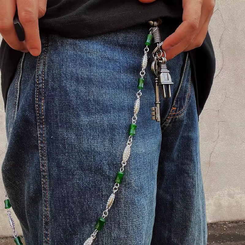 Jewelry Retro Plug Emerald Rhinestone Waist Chain Punk Y2K Luxury Size ONE SIZE - 5 Thumbnail
