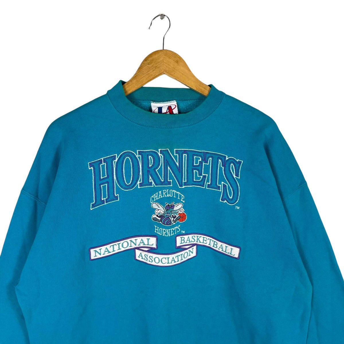 NBA × Vintage 💥 90s CHARLOTTE HORNETS NBA USA SWEATSHIRT Size US L / EU 52-54 / 3 - 3 Thumbnail