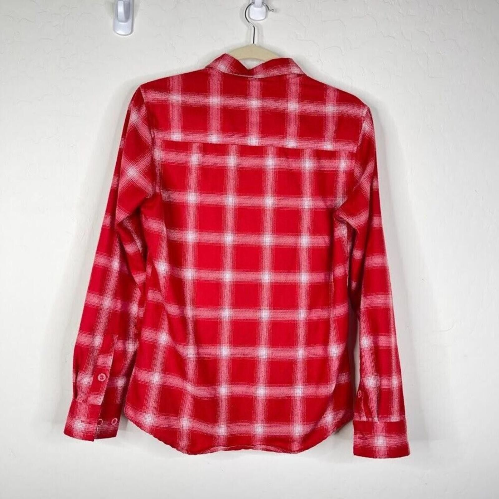 Dixxon DIXXON Red and White Plaid Button-Down Shirt Size M / US 6-8 / IT 42-44 - 5 Thumbnail
