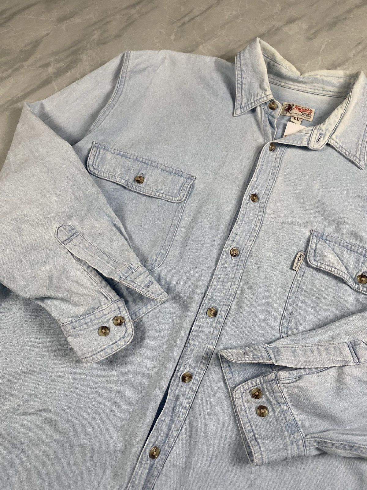 Budweiser Vintage Budweiser King Of Beers Denim Shirts Size US L / EU 52-54 / 3 - 4 Thumbnail