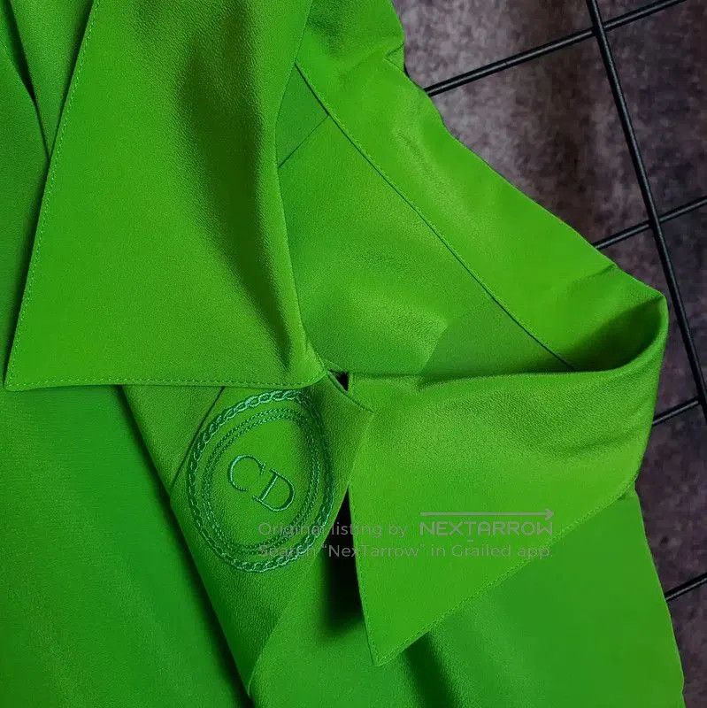 Dior Dior Silk Embroidered Green Long Sleeve Blouse . Size M / US 6-8 / IT 42-44 - 8 Thumbnail