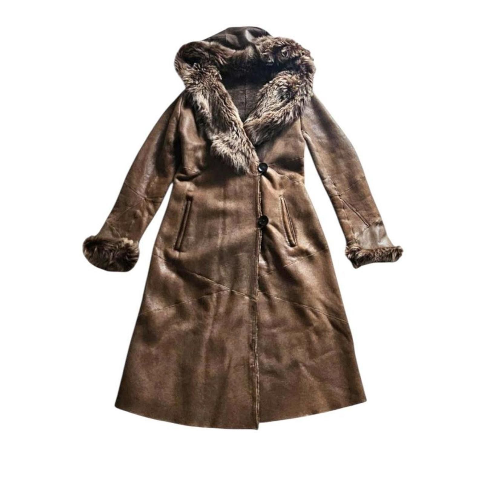 Other Real sheepskin leather whimsy goth brown penny lane coat Size XS / US 0-2 / IT 36-38 - 1 Thumbnail
