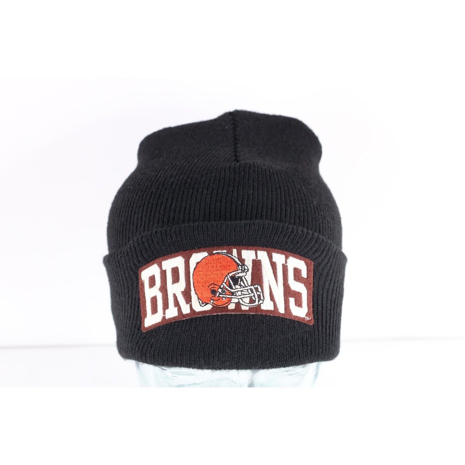 Vintage Vintage 90s Cleveland Browns Football Knit Winter Beanie Hat Size ONE SIZE - 1 Thumbnail