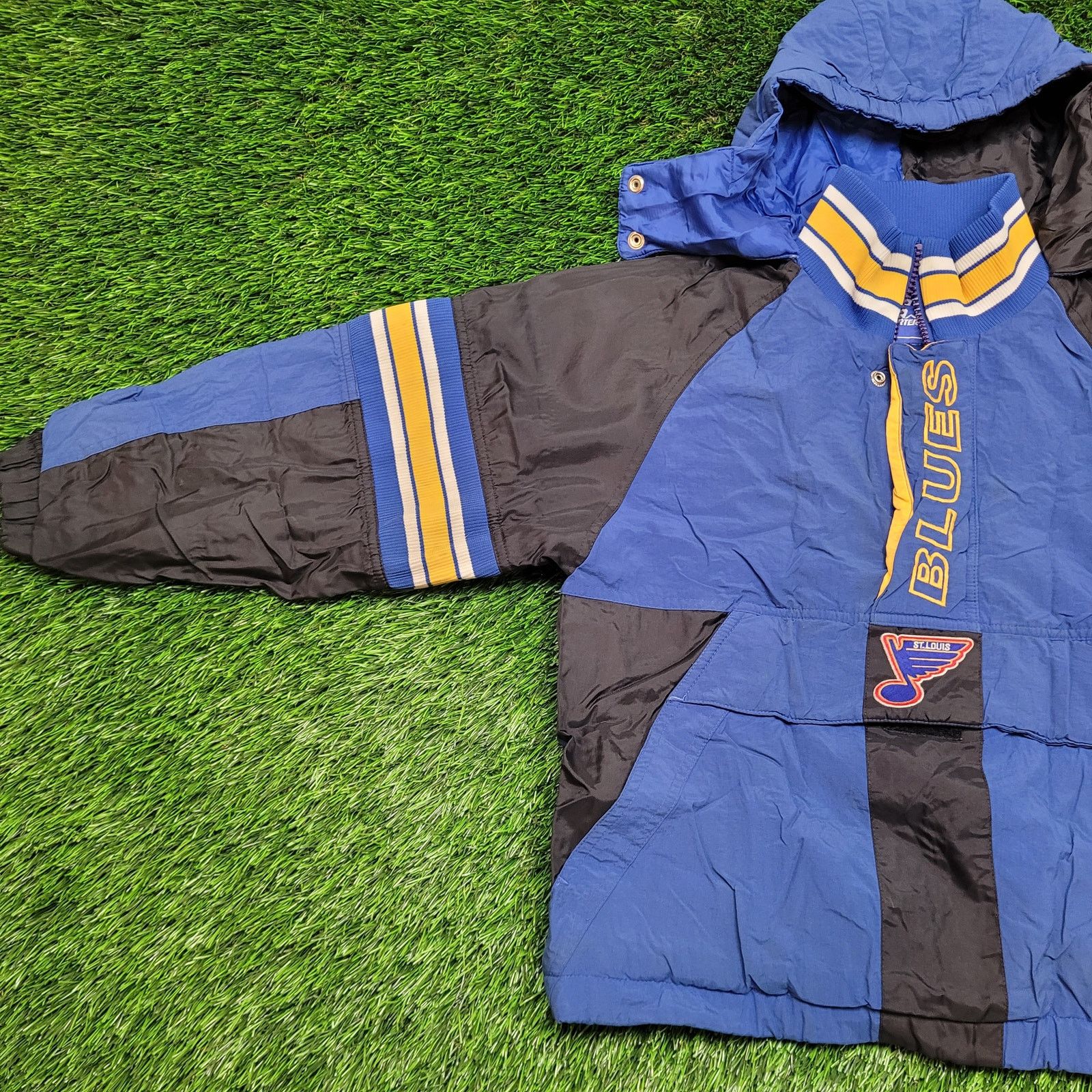 Starter VTG Starter St. Louis Blues Anorak Jacket Womens S Cropped Size S / US 4 / IT 40 - 4 Thumbnail