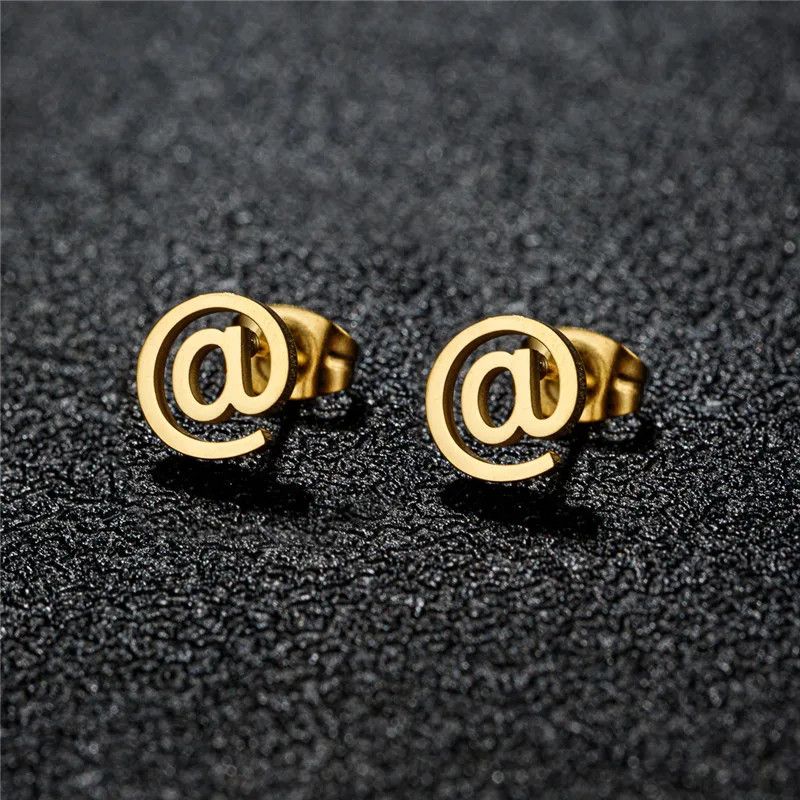 Jewelry Symbol Classic Letter A Stud Earrings Charm Earring Gift Size ONE SIZE - 1 Thumbnail