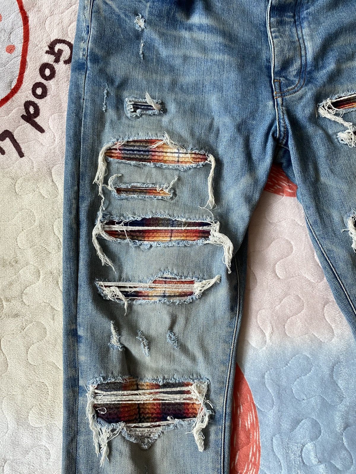 Amiri AMIRI Plaid Bandana Distressed Denim'Thrasher'Jeans Us 34 Size US 34 / EU 50 - 2 Thumbnail