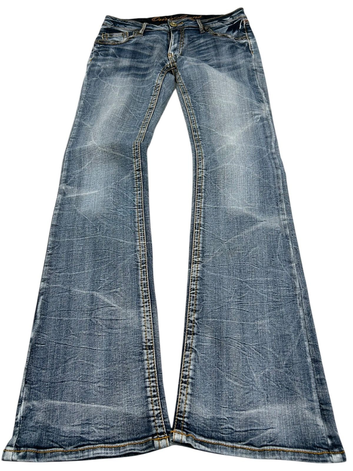Hysteric Glamour × Japanese Brand Flare Origin Japan Jean Clawn Marks Storm Light Washe Unisex Size US 27 - 2 Thumbnail