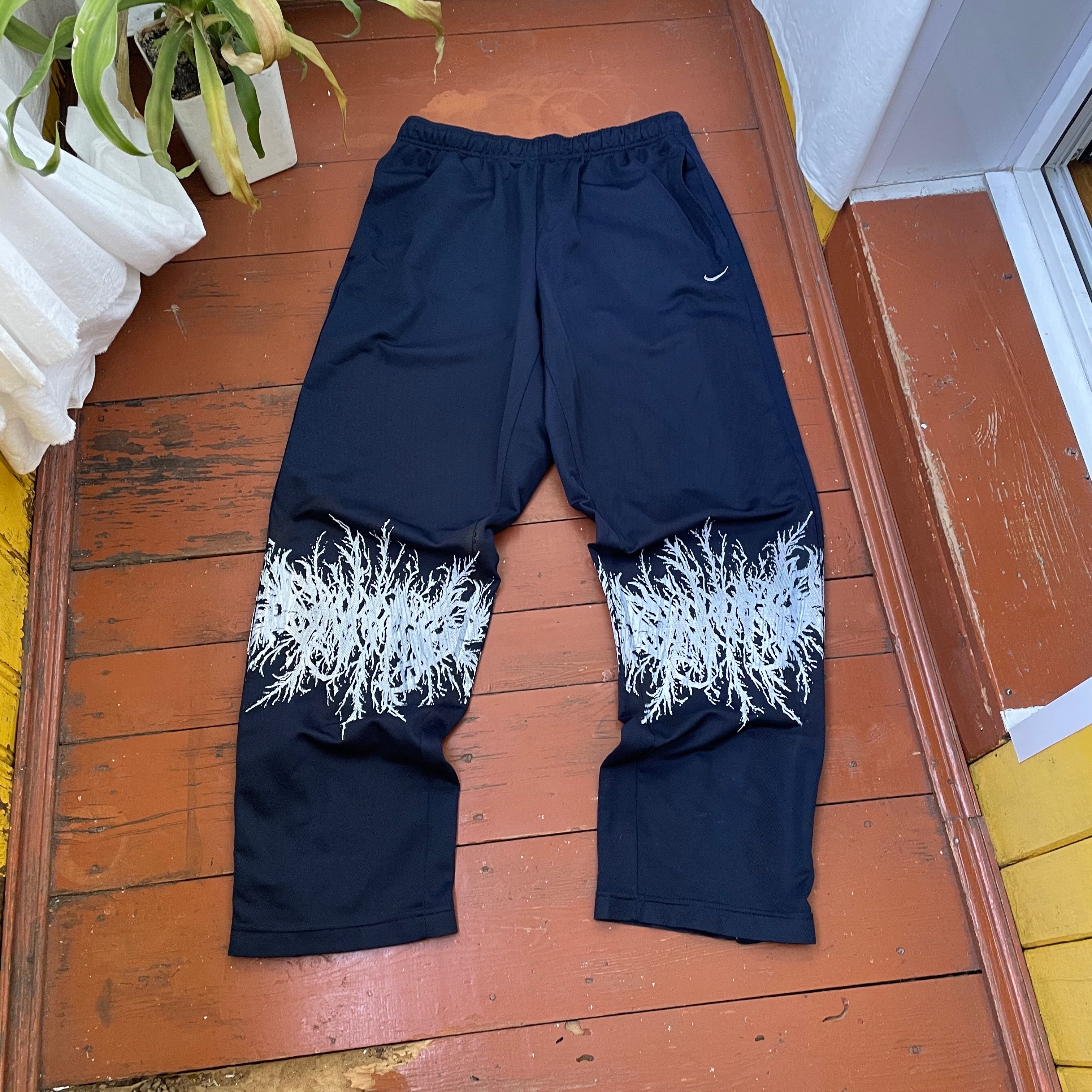 Nike Nike Custom pants grunge alt ptint knee opium y2k faded Size US 34 / EU 50 - 2 Thumbnail