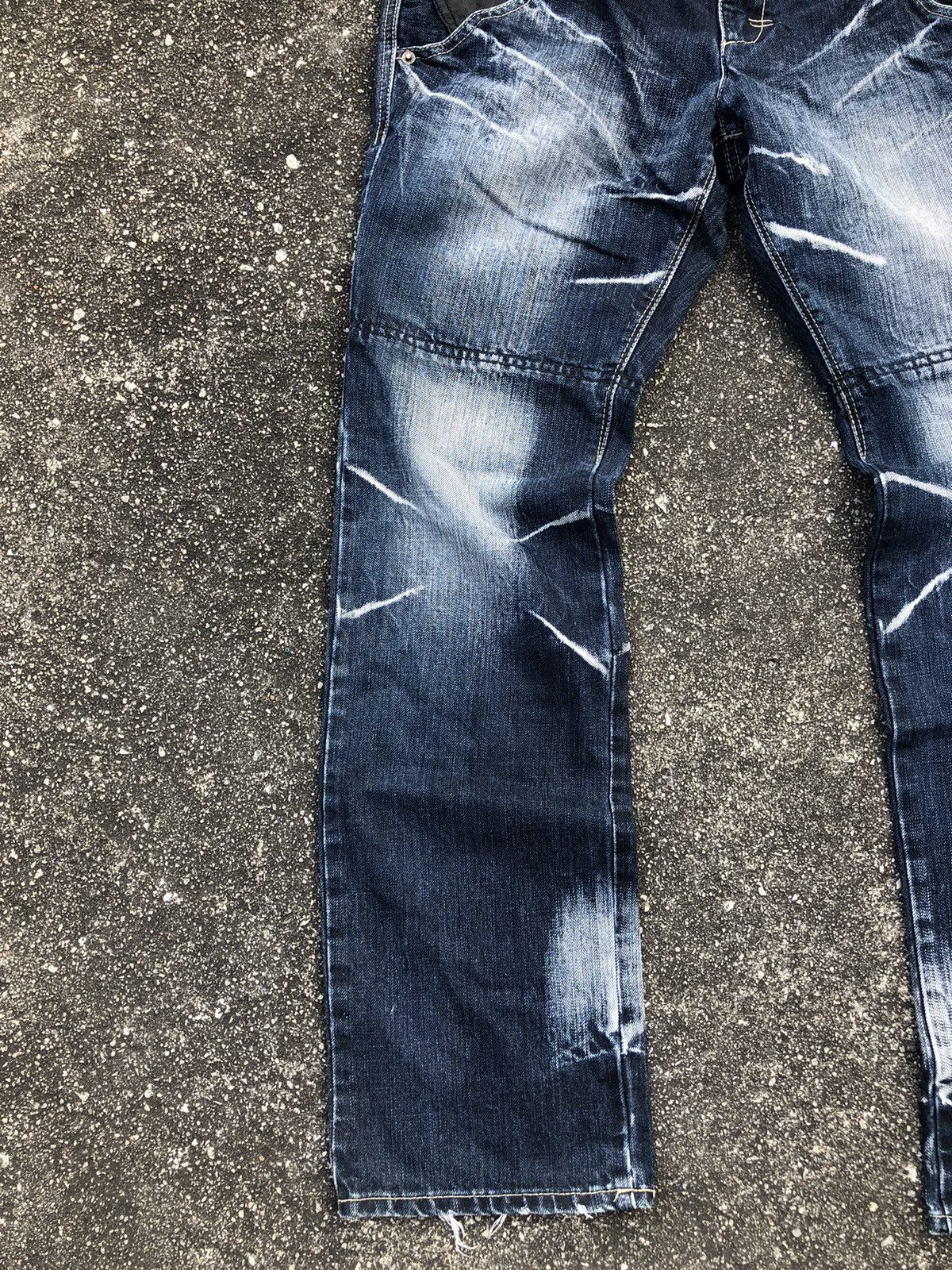 Japanese Brand PPFM Double Waist Blue Denim Washed Jeans Punk Y2k 2000s Size US 34 / EU 50 - 3 Thumbnail