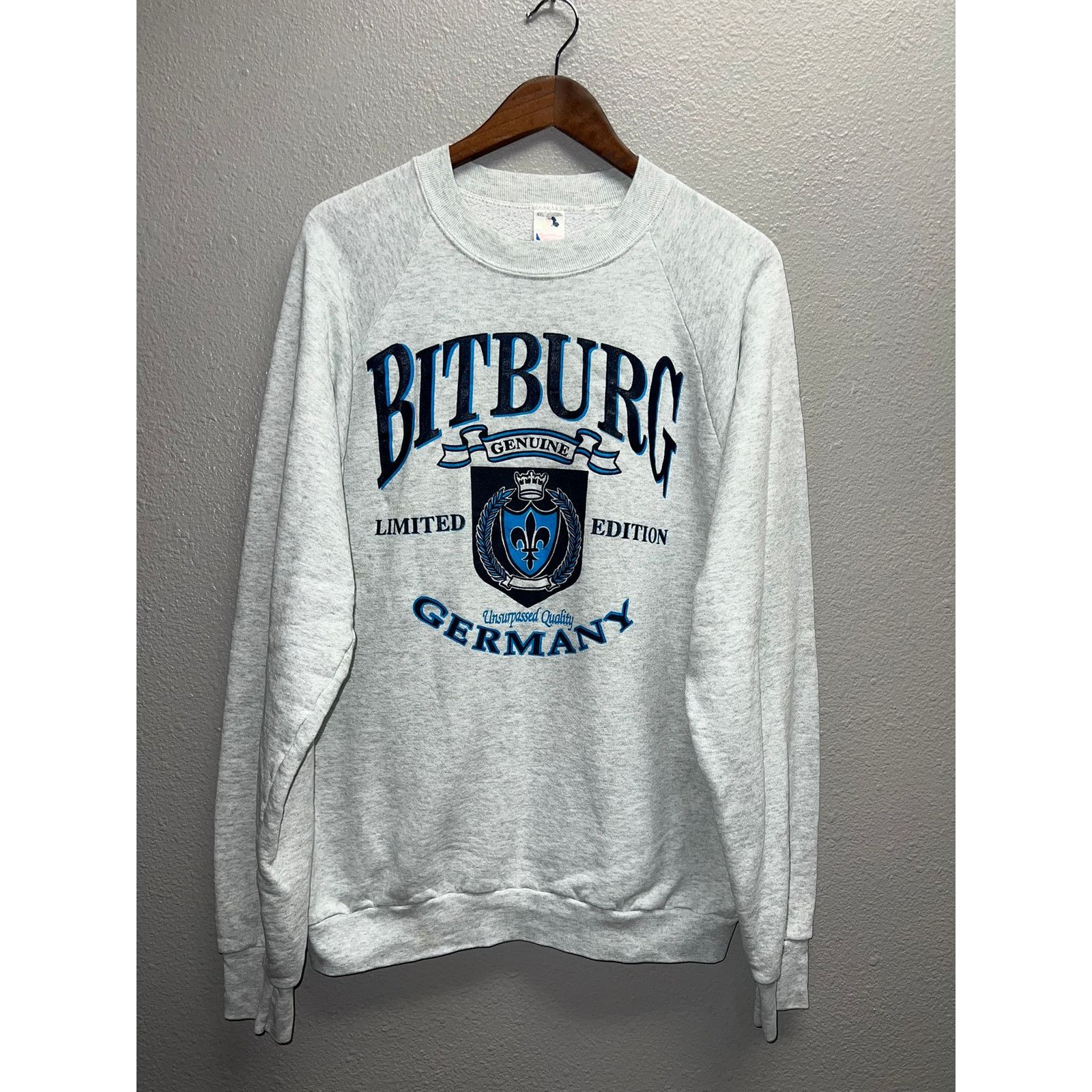 Vintage Vintage Germany Sweatshirt Bitburg Gray Crewneck 90s VTG 2XL Size US XXL / EU 58 / 5 - 1 Thumbnail