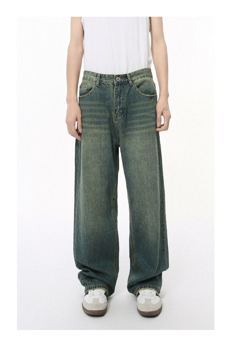 Japanese Brand × Jean Simple straight loose distressed washed denim trousers Size US 32 / EU 48 - 1 Thumbnail