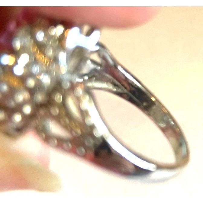 Other 3 Stone Pink Sapphire Sterling Silver .925 Ring W/Sparkling Size ONE SIZE - 4 Thumbnail