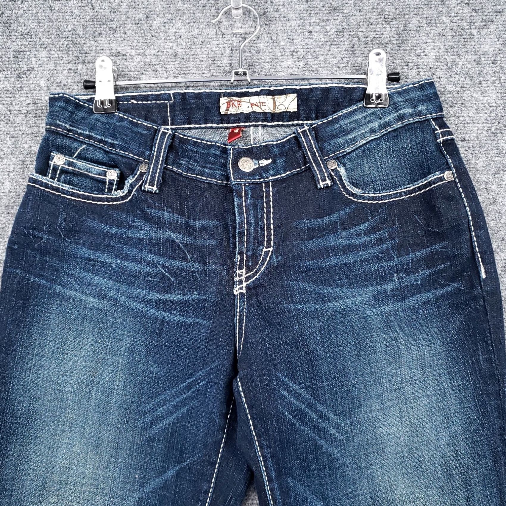 Vintage Buckle BKE Jeans Capri Womens 27 Blue Kate Low Rise Stretch Dark Wash Denim Size 27" / US 4 / IT 40 - 3 Thumbnail