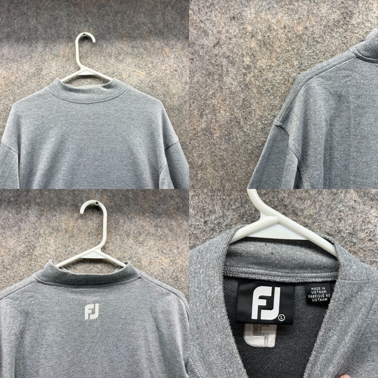 Footjoy VINTAGE Footjoy Pullover Sweater Mens Large Gray Mock Neck Fleece Long Sleeve Sweatshirt Size US L / EU 52-54 / 3 - 8 Thumbnail