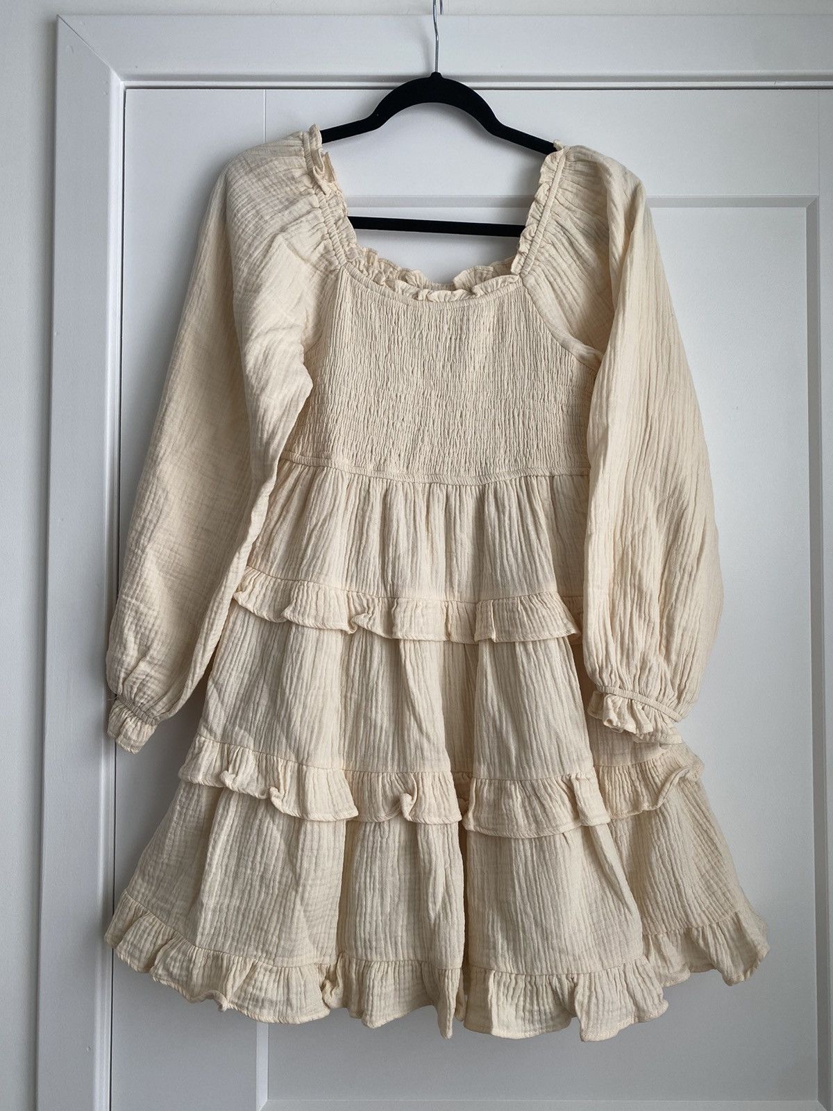 Other &merci taupe brown Puff Sleeve Babydoll ruffled Mini sz S Size S / US 4 / IT 40 - 5 Thumbnail