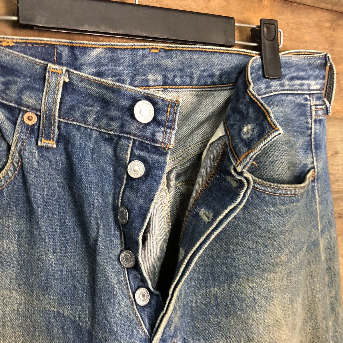 Levi's Levis Stauss & Co 501 Distressed Denim Pants #7325 Size US 32 / EU 48 - 10 Thumbnail