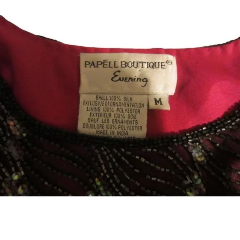 Adrianna Papell Papell Boutique Evening Red Silk Beaded Tank Top M Size M / US 6-8 / IT 42-44 - 4 Thumbnail