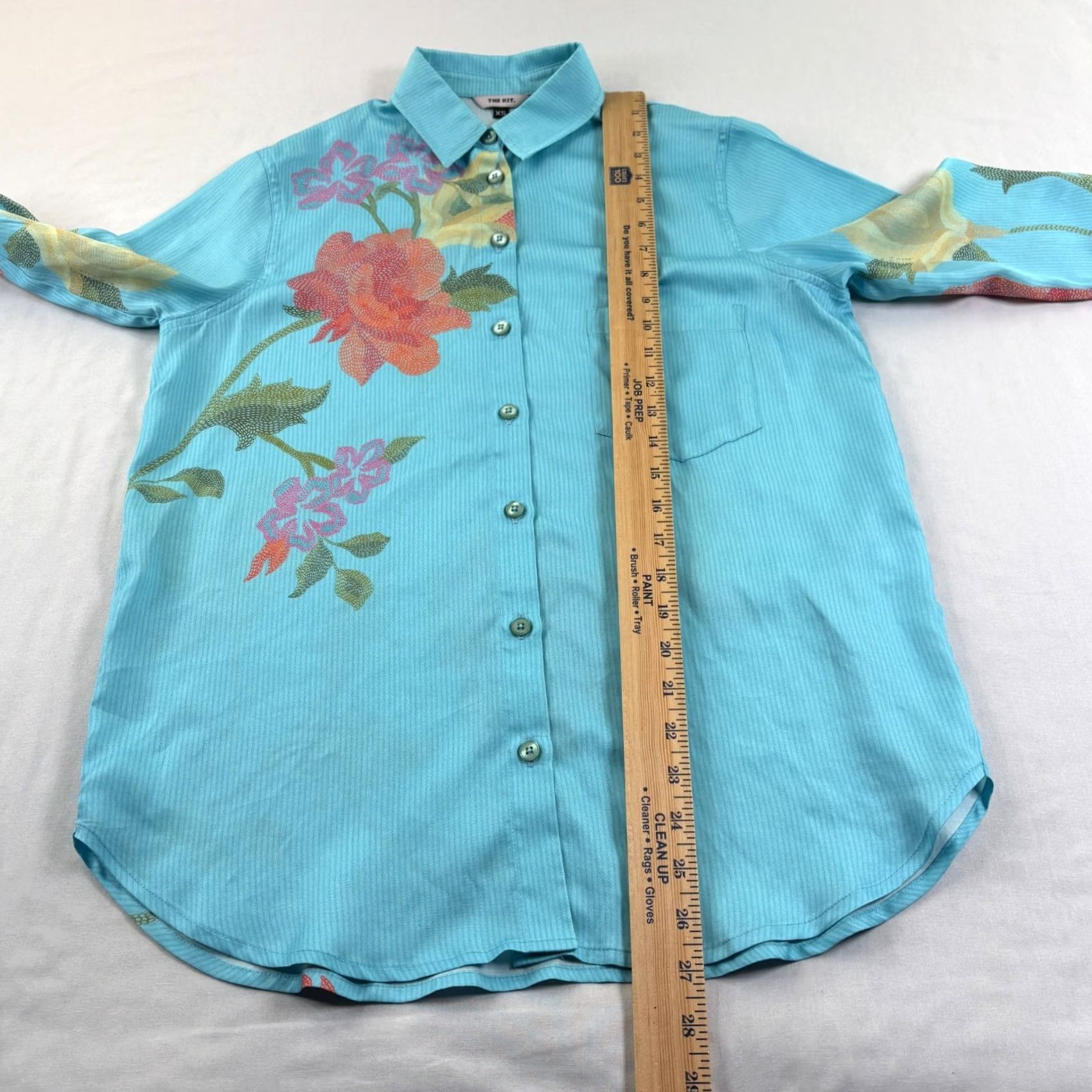 Kith Kit Shirt Womens XS Blue Floral Button-Up Long Sleeve Tencel Size XS / US 0-2 / IT 36-38 - 5 Thumbnail