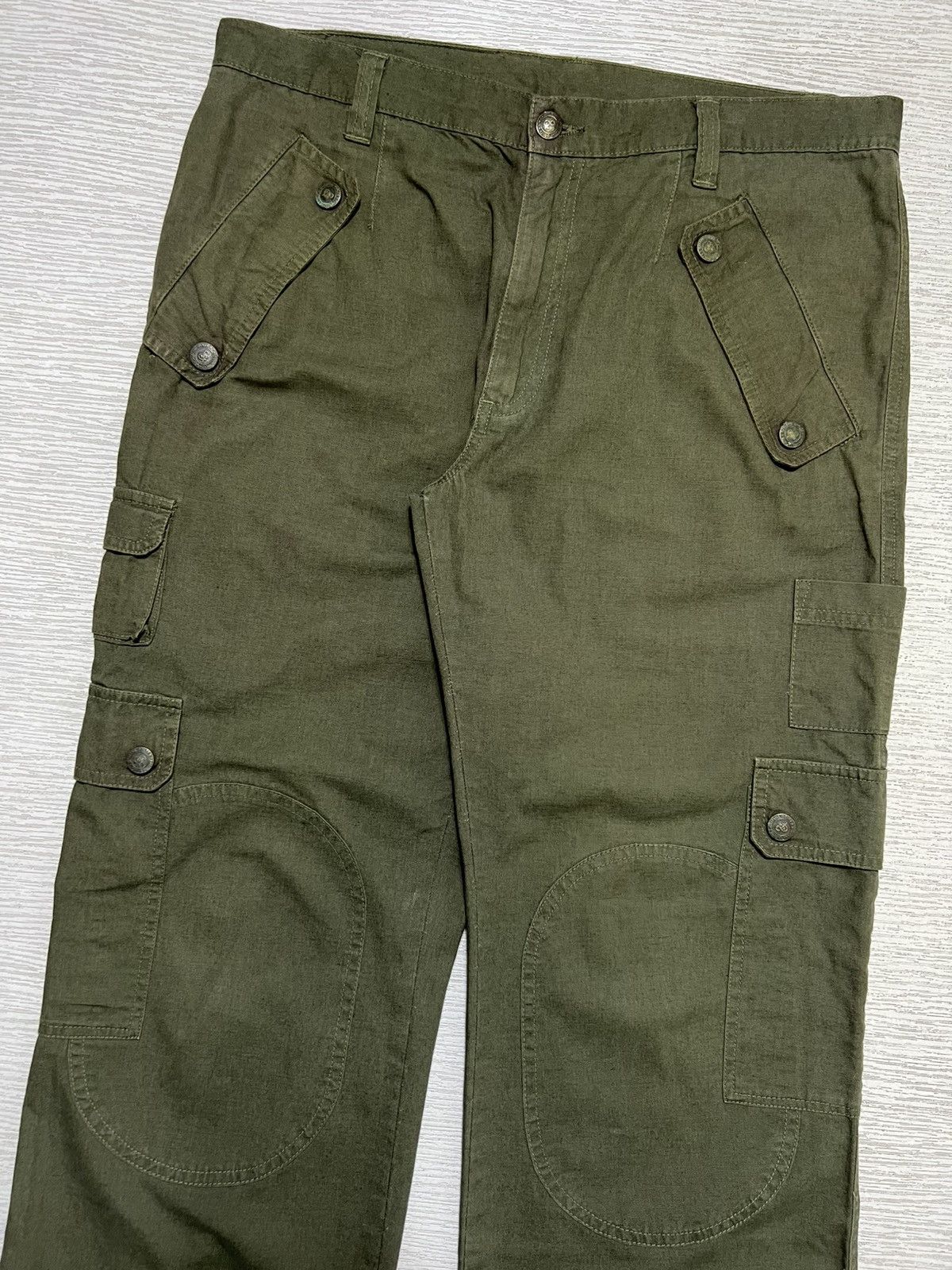 Dolce & Gabbana Dolce & Gabbana - Cotton Linen Olive Military Cargo Pants Size US 32 / EU 48 - 4 Thumbnail