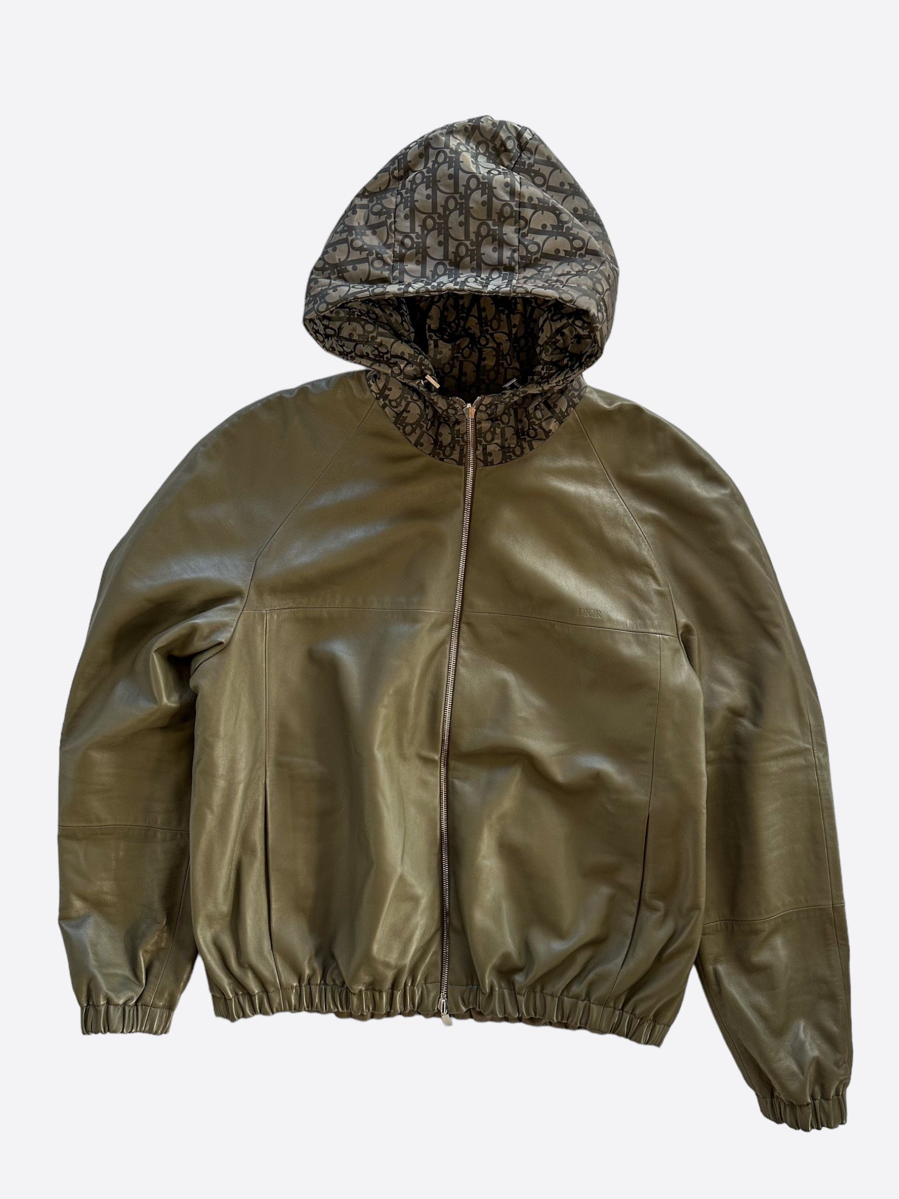 Dior Dior Olive Oblique Reversible Leather Jacket Size US XXL / EU 58 / 5 - 1 Thumbnail