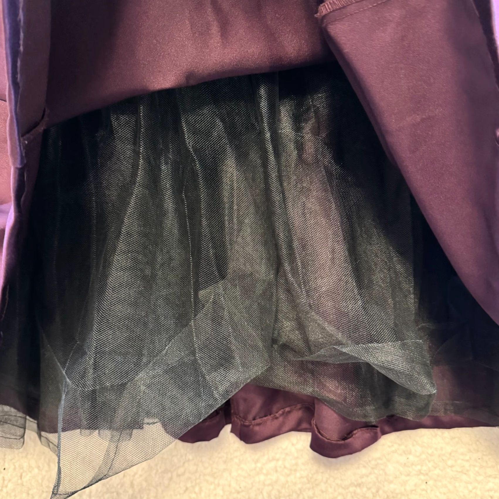 Vintage VINTAGE 90s Y2K Betsy & Adam Prom Dress 12 Large Plum Purple Velvet Satin Eveningwear Ball Gown Girls Womens Size XL / US 12-14 / IT 48-50 - 5 Thumbnail