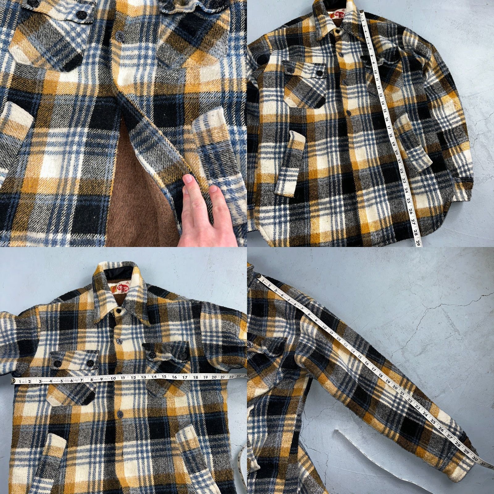 Vintage VINTAGE Triton Sportswear Mens Black Plaid Wool Tartan Work Jacket 70s Navy USN M Wool Blend Casual Vintage Look Womens? Size US M / EU 48-50 / 2 - 8 Thumbnail